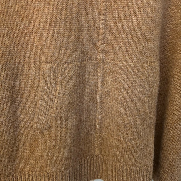 J. Crew Relaxed Turtleneck Poncho M/L Oversized Camel Sweater Alpaca Merino Wool - Picture 10 of 15